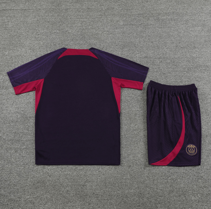 Conjunto de Treino PSG Camisa + Bermuda Roxo Escuro 2023/24