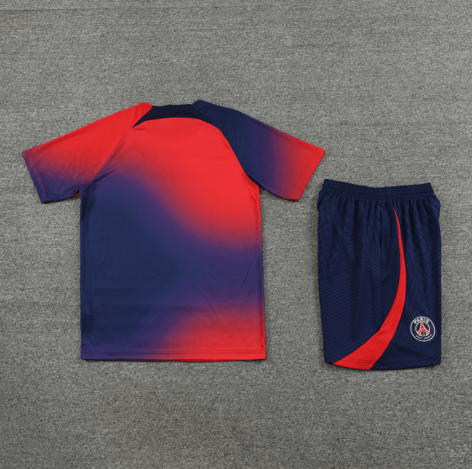 Conjunto de Treino PSG Camisa + Bermuda Vermelha/Azul 2023/24