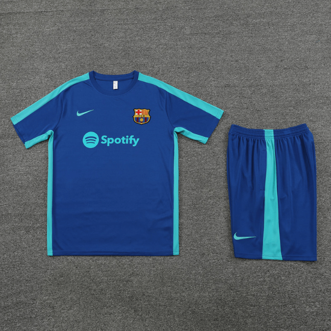 Conjunto Barcelona Treino Camisa/Short Azul Escura/Clara 2023/24