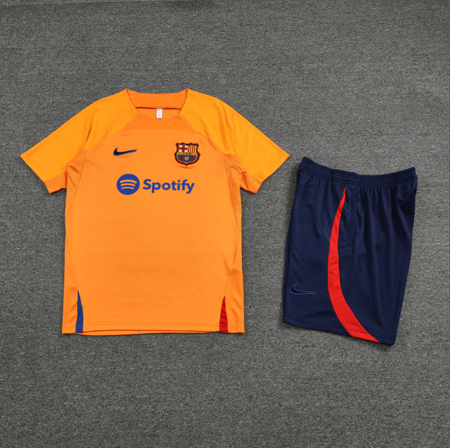 Conjunto Barcelona Treino Camisa/Short Laranja 2022/23