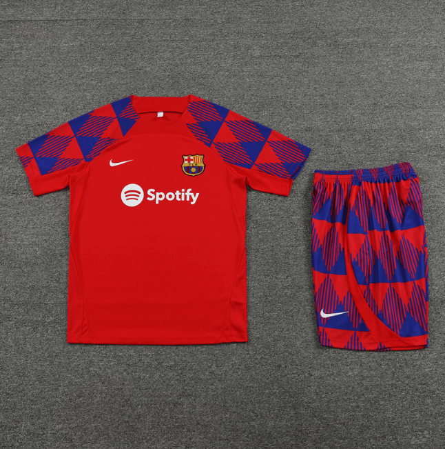Conjunto Barcelona Treino Camisa/Short Vermelha 2023/24