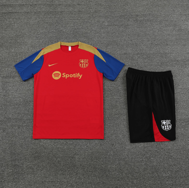 Conjunto Barcelona Treino Camisa/Short Vermelha 2024/25