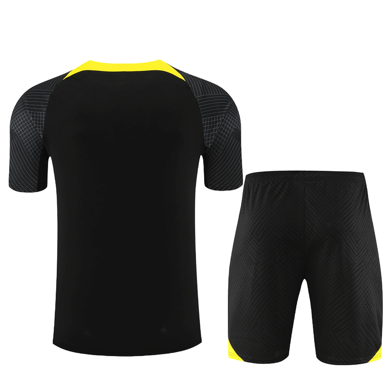 Conjunto de Treino PSG Camisa + Bermuda Preto/Amarelo 2022/23