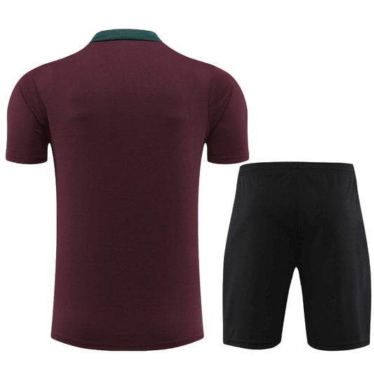 Conjunto de Treino PSG Camisa Vinho+ Bermuda Preto 2024/25
