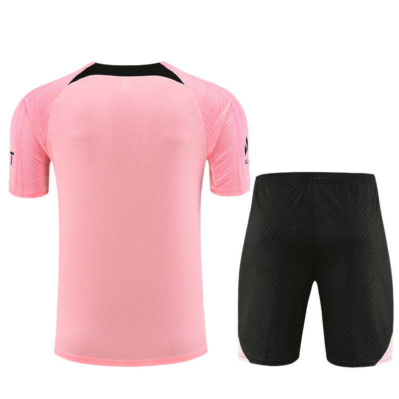 Conjunto de Treino PSG Camisa Rosa + Bermuda Preta 2023/24
