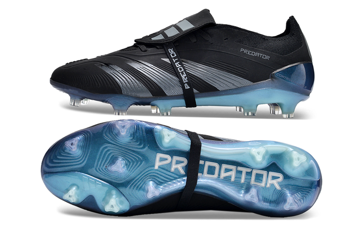 Chuteira Campo Adidas Predator 30 Elite Com Lingua FG Preta e Azul