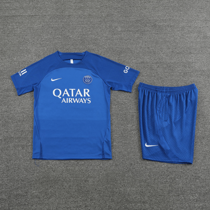 Conjunto de Treino PSG Camisa Azul + Bermuda Azul 2022/23