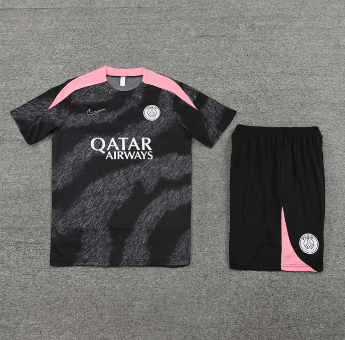 Conjunto de Treino PSG Camisa Cinza+ Bermuda Cinza 2024/25