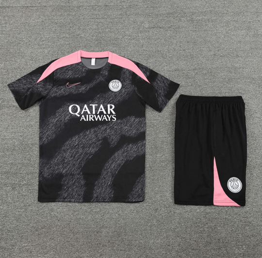 Conjunto de Treino PSG Camisa Cinza+ Bermuda Cinza 2024/25