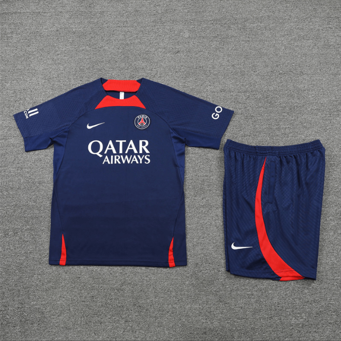 Conjunto de Treino PSG Camisa + Bermuda Azul Escuro 2022/23