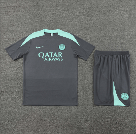 Conjunto de Treino PSG Camisa + Bermuda Cinza/Azul 2024/25