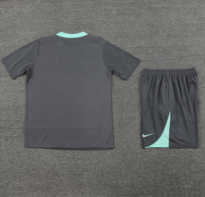 Conjunto de Treino PSG Camisa + Bermuda Cinza/Azul 2024/25