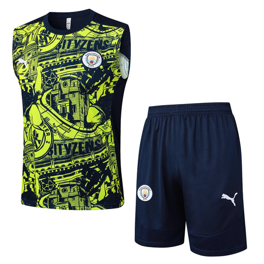 Conjunto Manchester City Treino Regata 24/25 - Amarelo