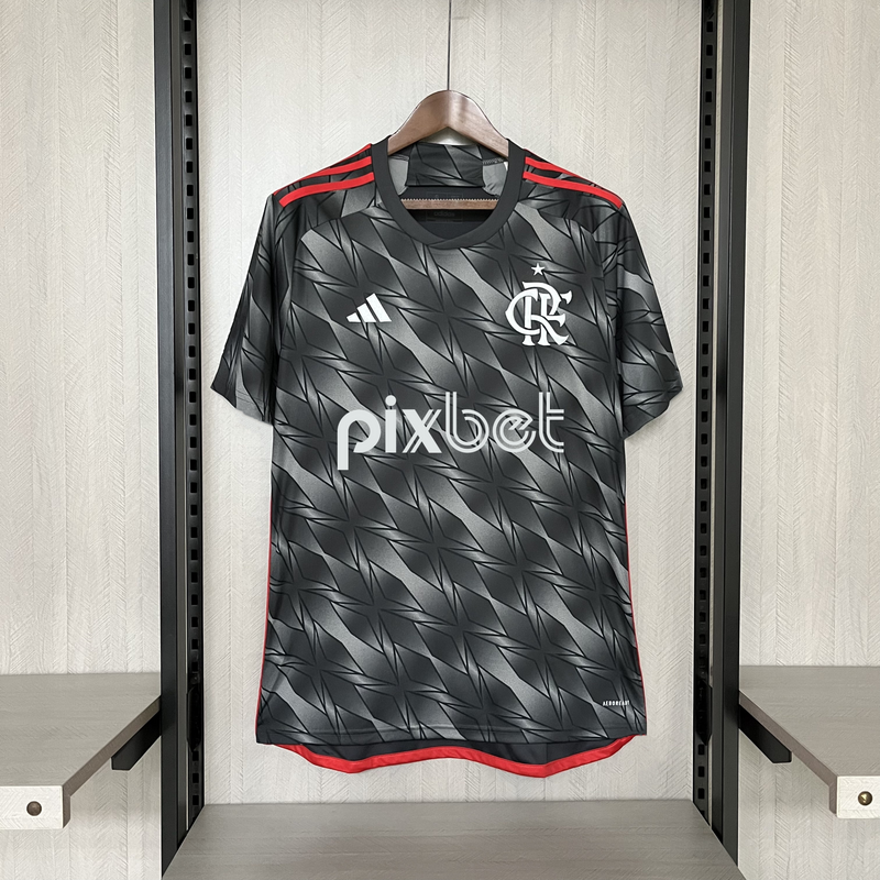 Camisa do Flamengo Com Todos os Patrocínios 2024 - Cinza