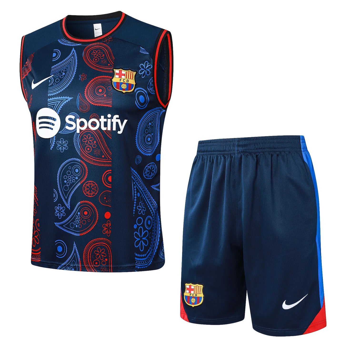 Conjunto Barcelona Treino Regata 24/25 - Vermelho e Azul