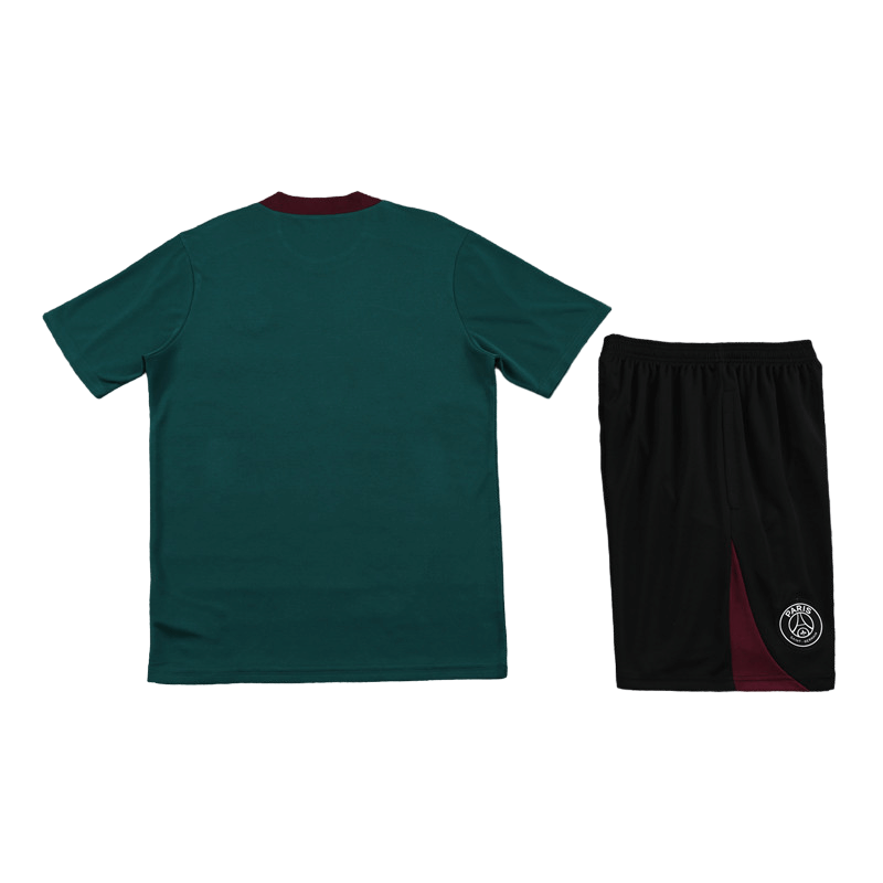 Conjunto de Treino PSG Camisa Verde + Bermuda Preta 2024/25