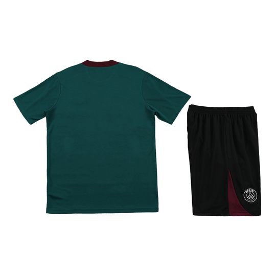 Conjunto de Treino PSG Camisa Verde + Bermuda Preta 2024/25