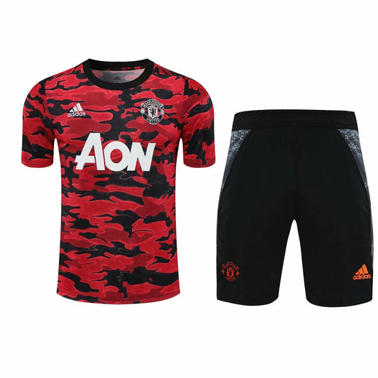 Kit Camisa + Short Manchester United Vermleho Masc