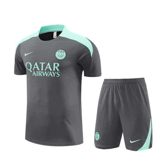 Conjunto de Treino PSG Camisa + Bermuda Cinza/Azul 2024/25