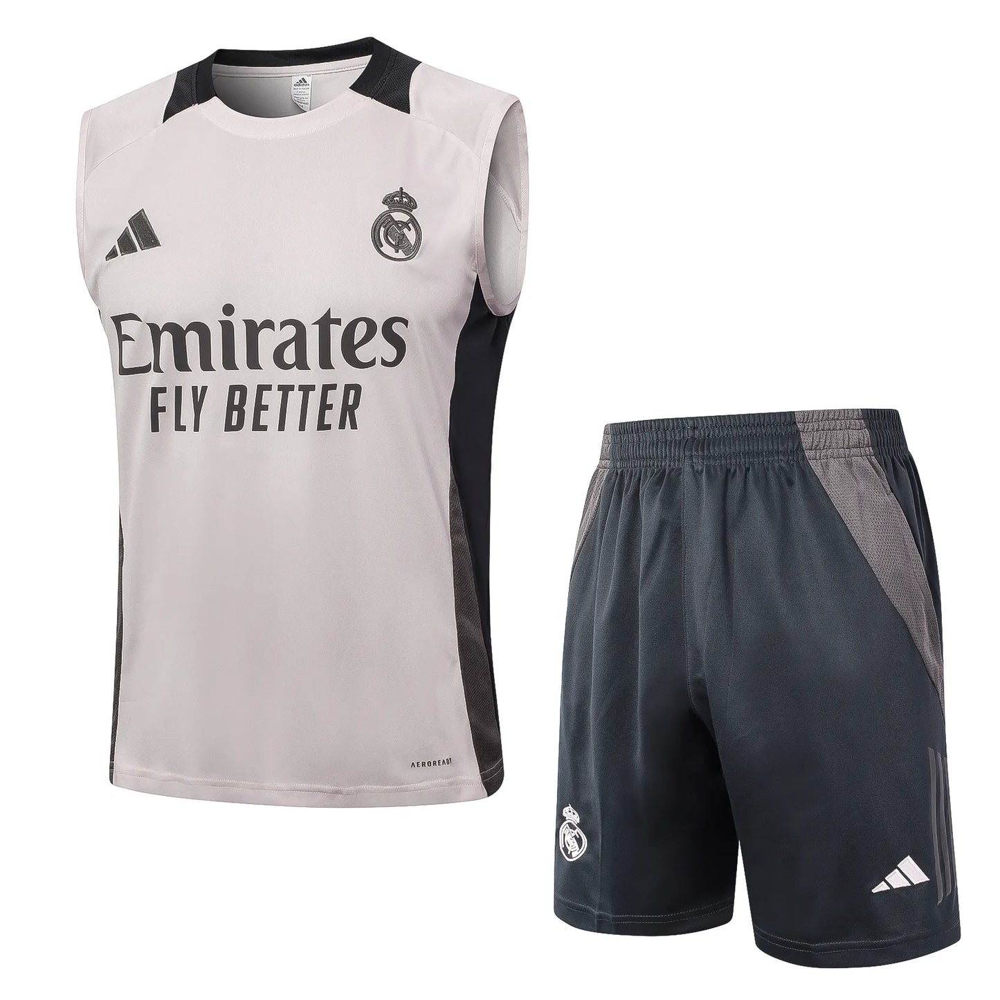 Conjunto Real Madrid Treino Regata 24/25 - Cinza Claro