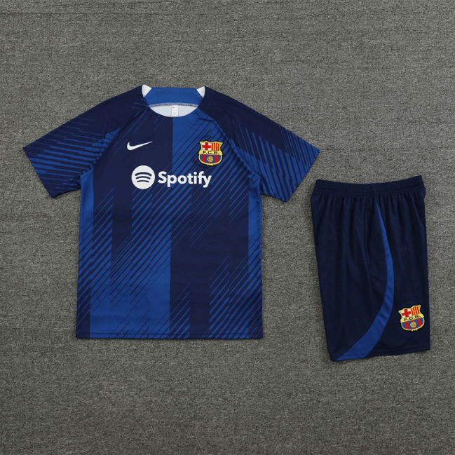 Conjunto Barcelona Treino Camisa/Short Azul Escura 2023/24