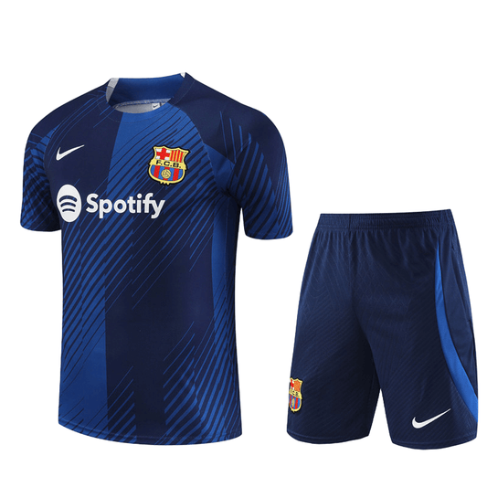 Conjunto Barcelona Treino Camisa/Short Azul Escura 2023/24