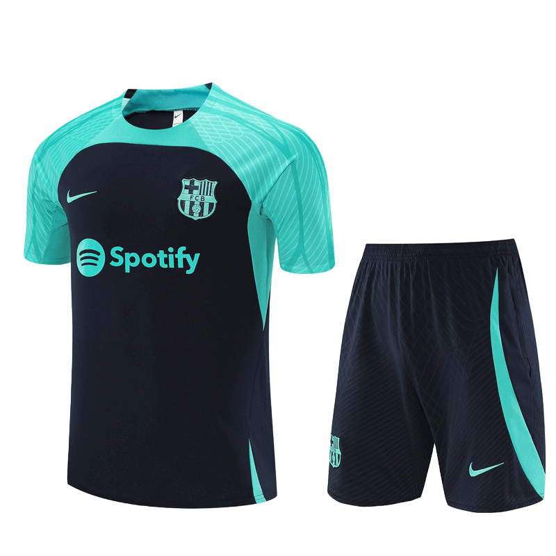 Conjunto Barcelona Treino Camisa/Short Azul Escura 2024/25