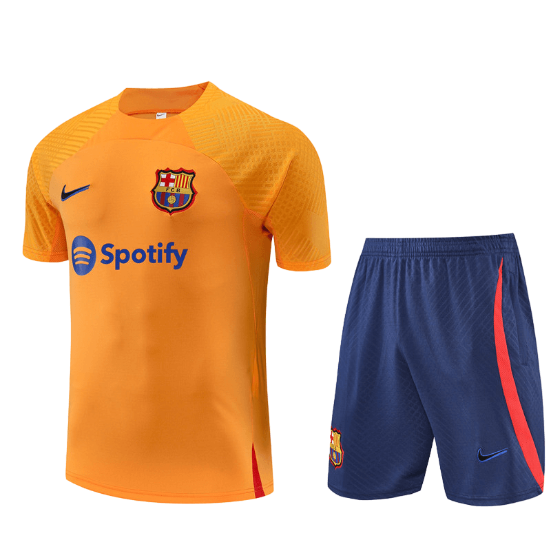 Conjunto Barcelona Treino Camisa/Short Laranja 2022/23