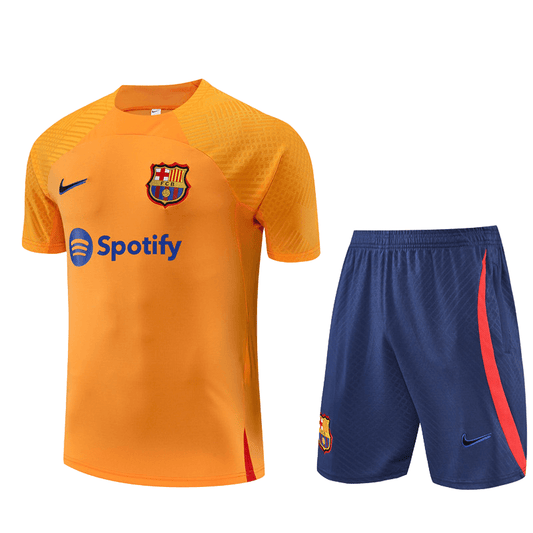 Conjunto Barcelona Treino Camisa/Short Laranja 2022/23