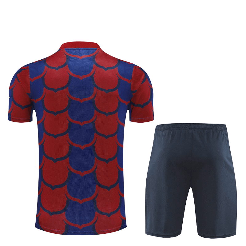 Conjunto Barcelona Treino Camisa/Short Vermelha/Azul 2024/25