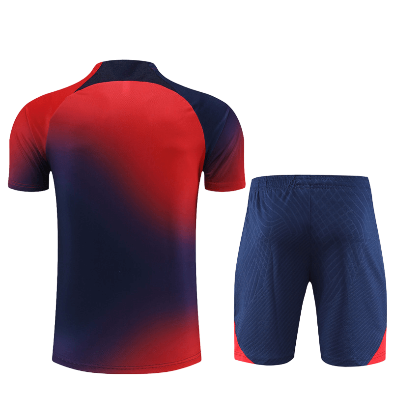 Conjunto de Treino PSG Camisa + Bermuda Vermelha/Azul 2023/24