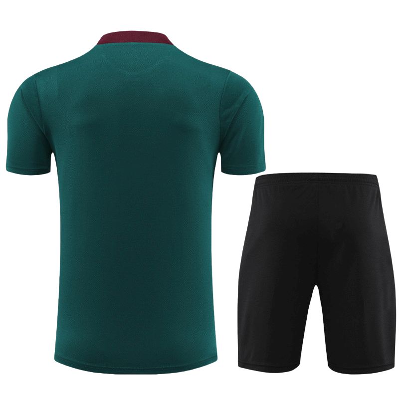 Conjunto de Treino PSG Camisa Verde + Bermuda Preta 2024/25