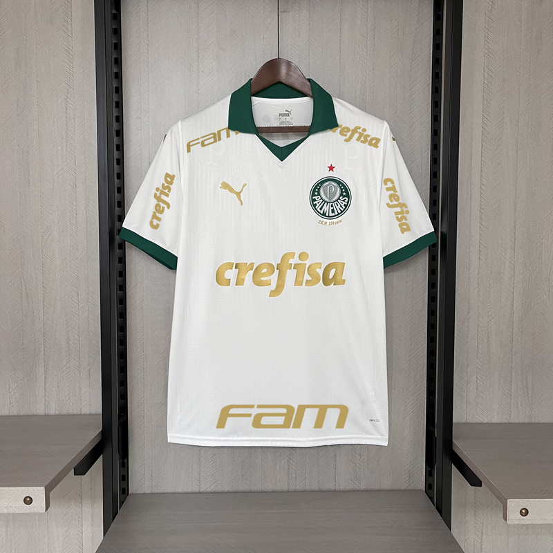 Camisa do Palmeiras Branca  Todos os Patrocínios 2024/25