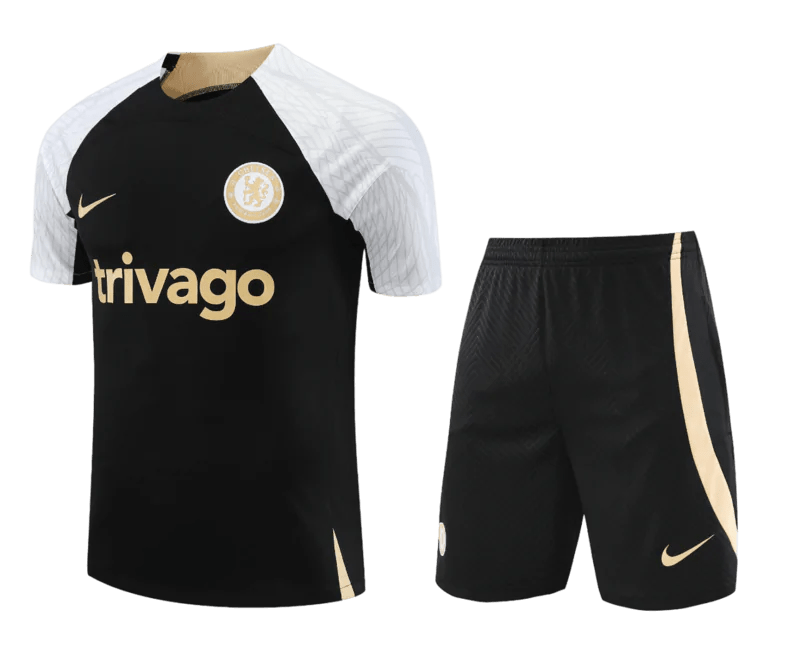 Conjunto de Treino Chelsea 2023 Preto e Branco