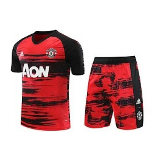 Kit Camisa + Short Manchester United Treino Vermelho