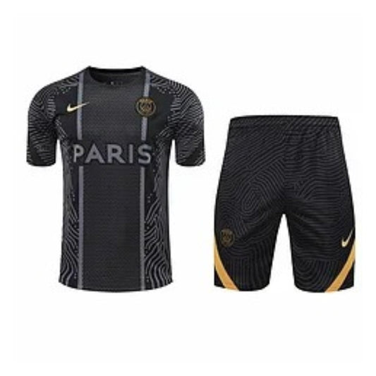 Kit Camisa + Short PSG PretoTreino 21/22