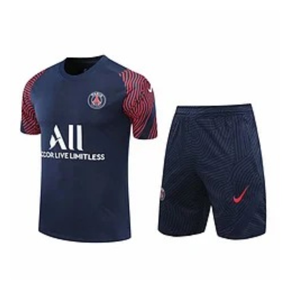 Kit Camisa + Short Treino PSG Azul 21/22 – Masculino