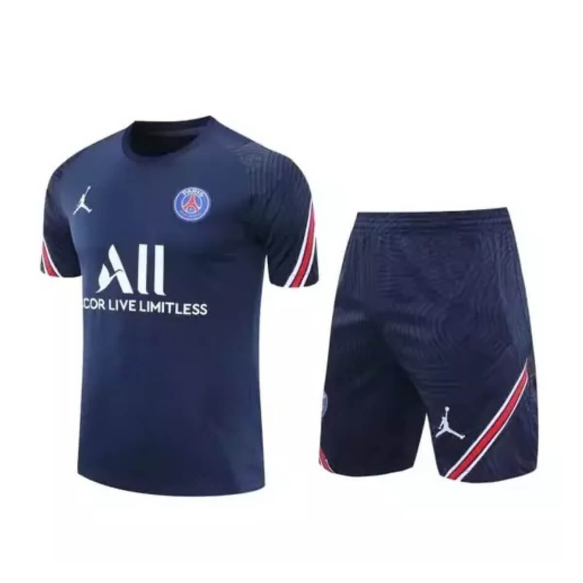 Kit Camisa + Short Treino PSG Azul 21/22 – Masculino