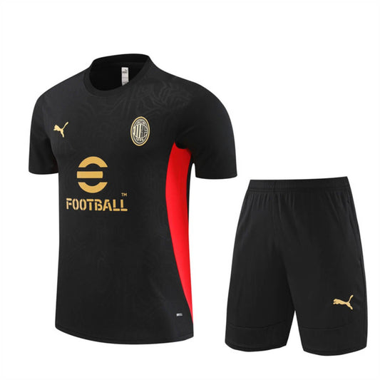 Conjunto Ac Milan Treino Camisa e Short Preto 2024/25