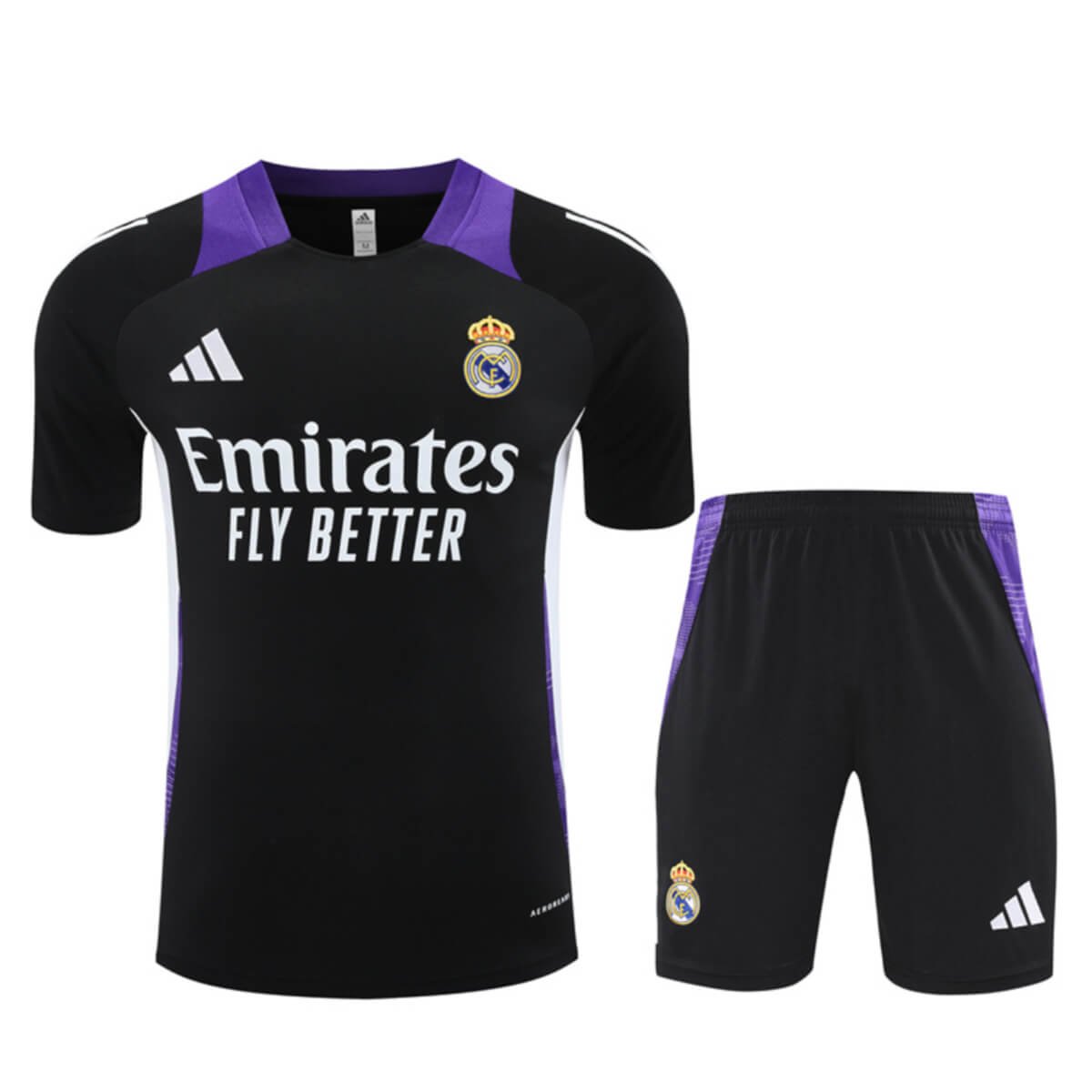 Kit Short e Camisa do Real Madrid Treino Preto 2024/25