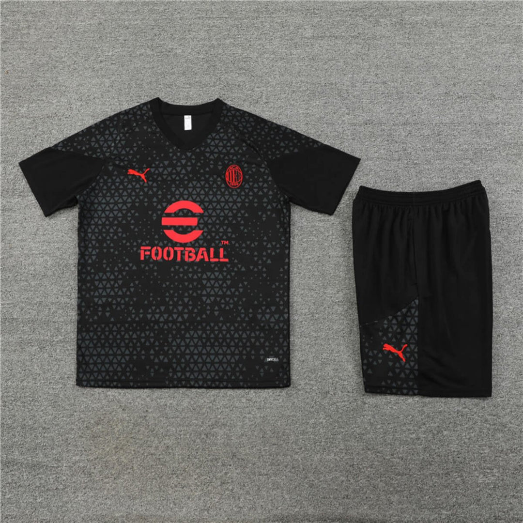 Conjunto Ac Milan Treino Camisa e Short Preta 2023/24
