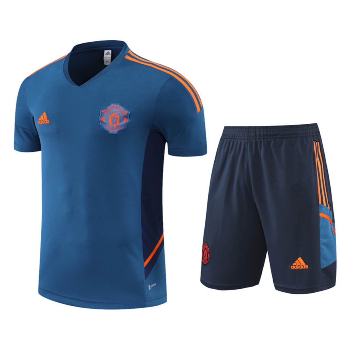 Conjunto Manchester United Treino Camisa e Short Azul 2022