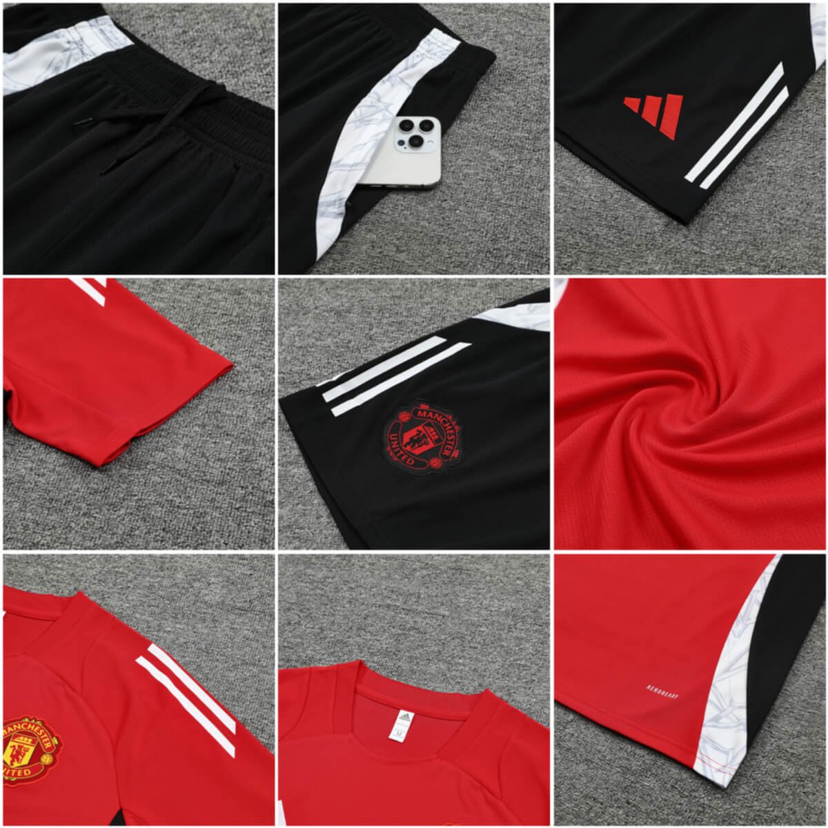 Kit Short e Camisa Manchester United Treino Vermelho 2024/25