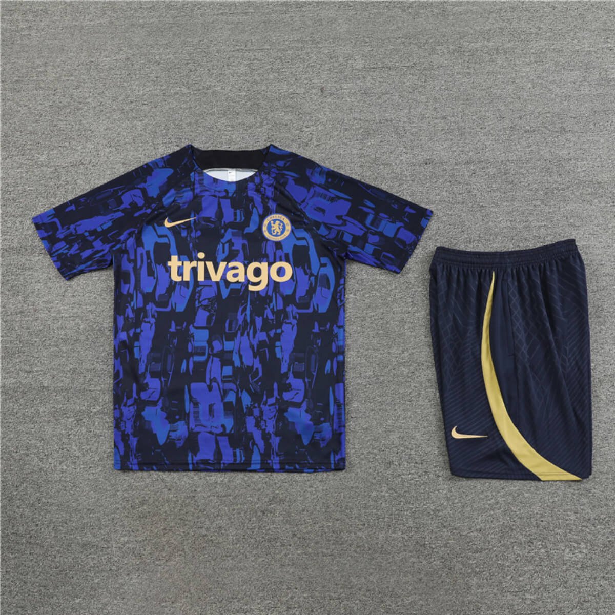 Conjunto Chelsea Treino Camisa e Short Azul/Preto 2023/24