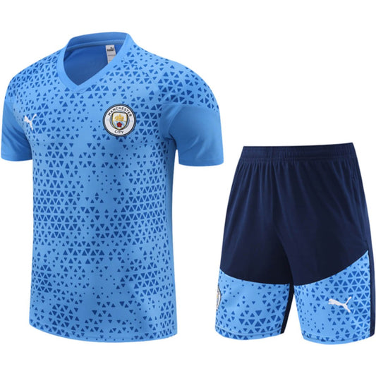 Conjunto Manchester City Treino Camisa e Short Azul 2023/24
