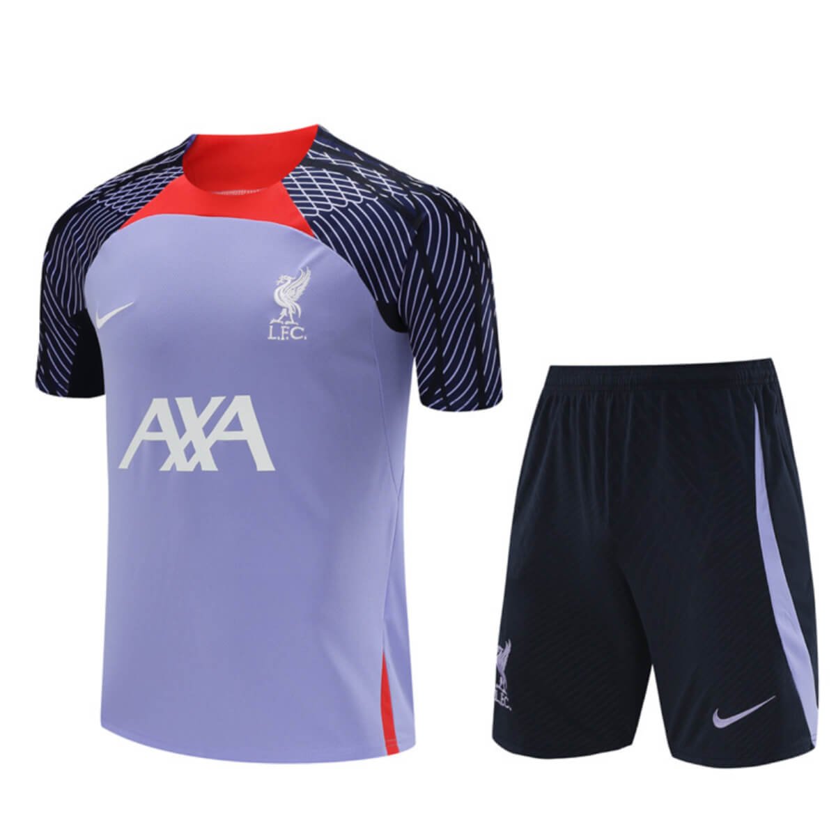 Conjunto Liverpool Treino Camisa e Short Roxo Escuro 2023/24