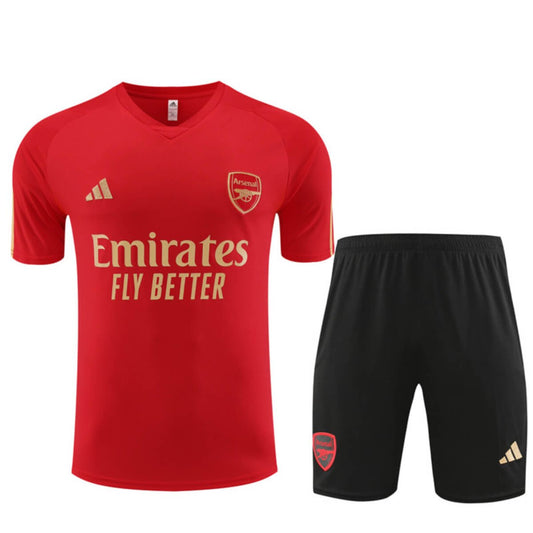 Kit Short e Camisa Arsenal Treino Vermelho 2023/24