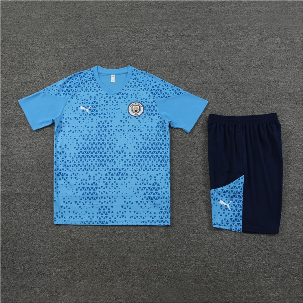 Conjunto Manchester City Treino Camisa e Short Azul 2023/24