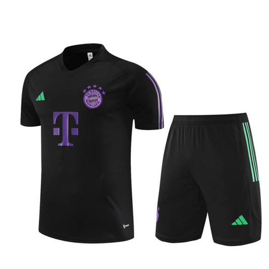 Conjunto Bayern de Munique Treino Camisa e Short Preto 2023/24