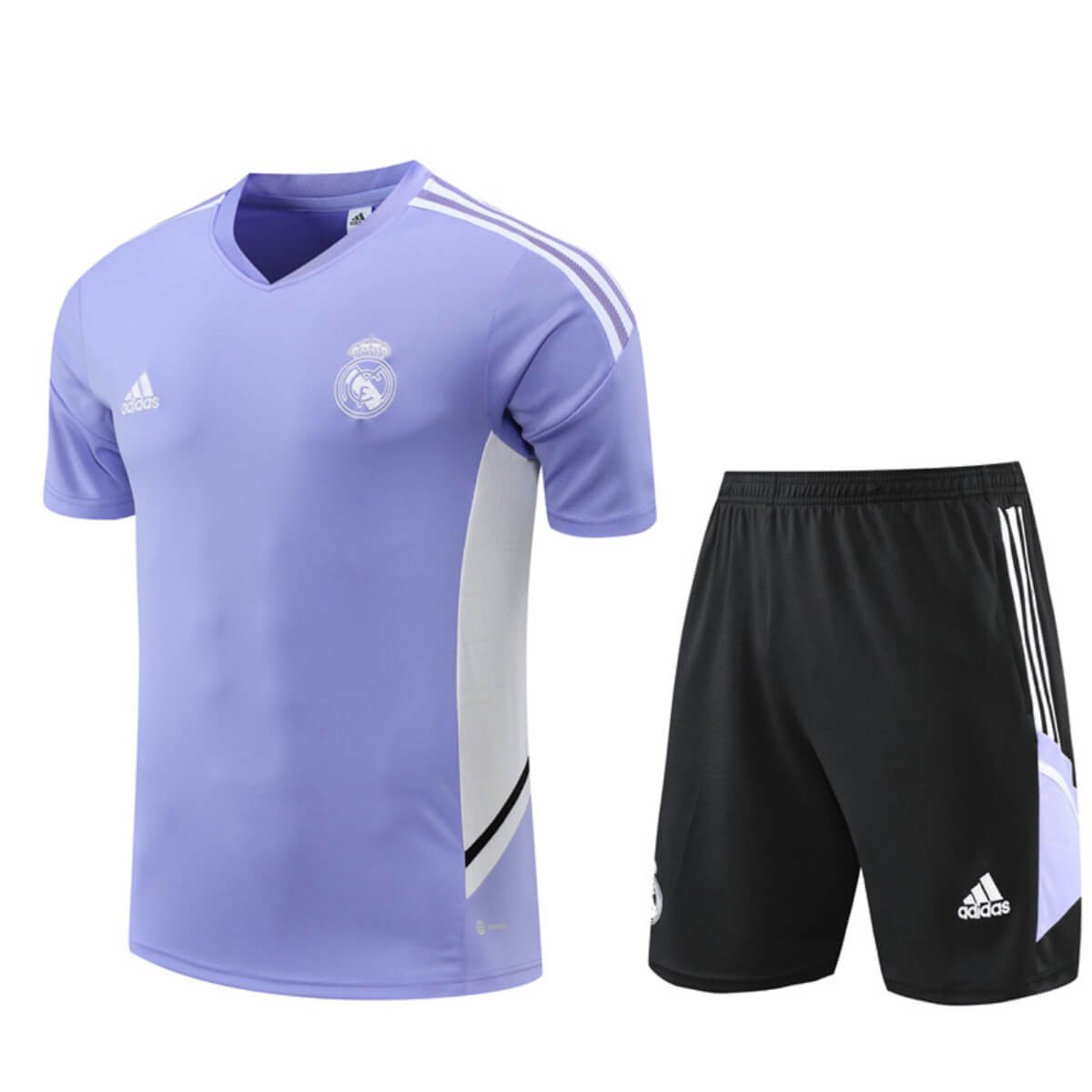 Conjunto Real Madrid Treino Camisa e Short Roxo/Preto 2022/23